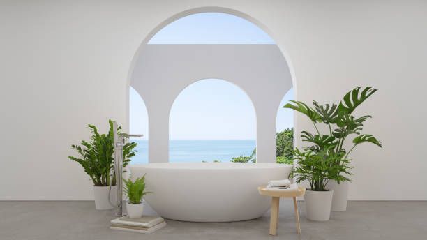 Luxury Spa Treatment Room with Soaking Tub and Scenic Views